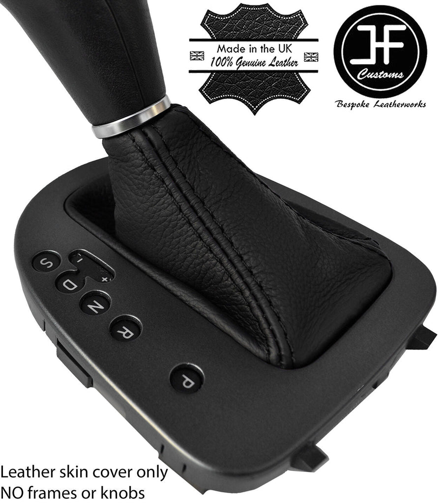 BLACK & BLACK 2 TONE LEATHER AUTOMATIC GEAR GAITER FOR SEAT LEON MK2 2005-2009