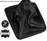 YELLOW STITCH MANUAL LEATHER GEAR GAITER FITS MERCEDES C CLASS W205 2013-2016
