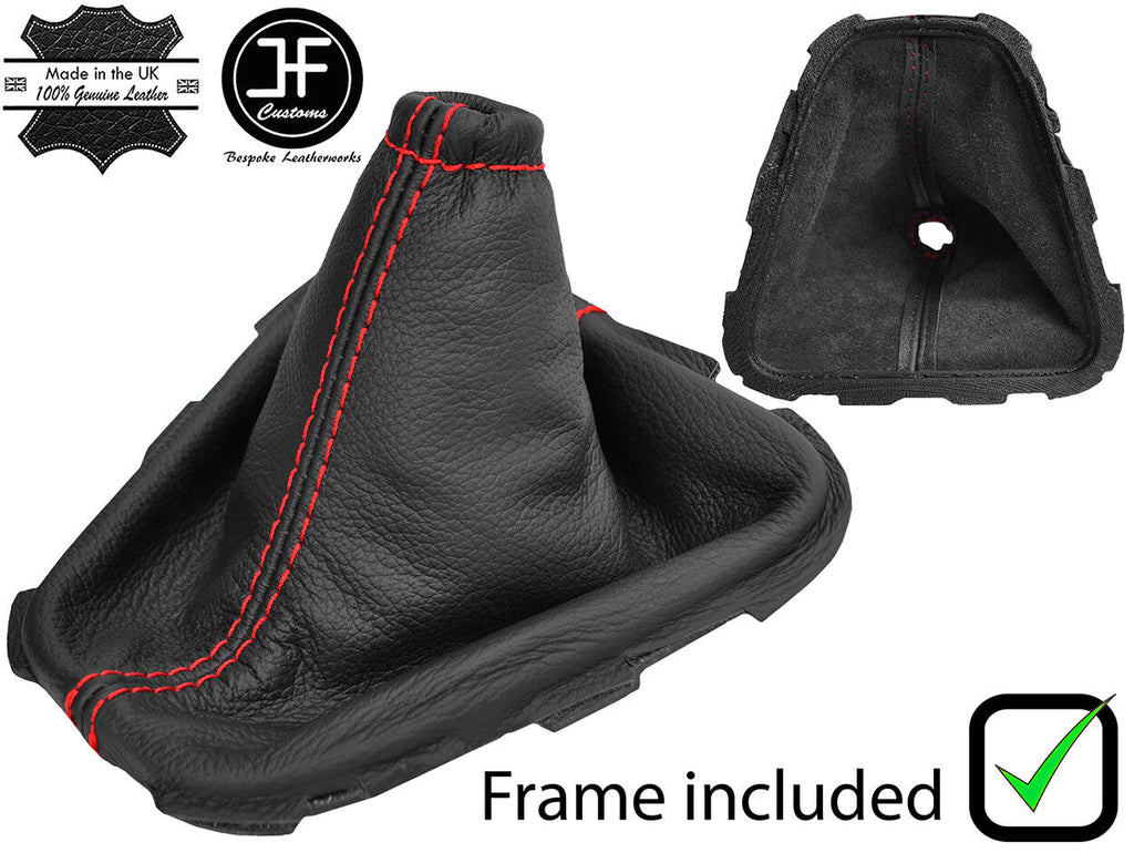 RED STITCH LEATHER MANUAL GEAR GAITER+PLASTIC FRAME FITS TOYOTA AURIS 07-11