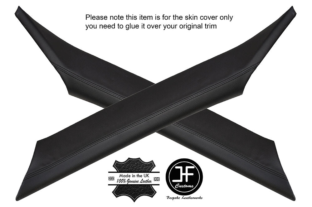 BLACK STITCH 2X A POST PILLAR LEATHER COVERS FITS RANGE ROVER VOGUE L322 02-06
