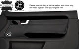 BLACK STICH 2X FRONT DOOR CARD TRIM COVER FITS AUDI A4 CABRIO CONVERTIBLE 02-09