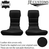 BLACK ITALIAN LEATHER 2X REAR SEAT INSERT COVERS FITS PORSCHE 928 77-95