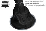 BLACK & BLACK STRIPE LEATHER SKIN MANUAL GEAR GAITER FITS VW BEETLE 2012-2015