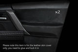 BLACK STITCH 2X FRONT DOOR CARD SKIN COVERS FITS LAND ROVER FREELANDER 2 06-14