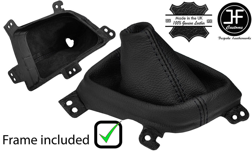 BLACK STITCH LEATHER MANUAL GEAR GAITER+PLASTIC FRAME FOR HONDA CIVIC MK9 12-17
