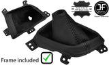 BLACK STITCH LEATHER MANUAL GEAR GAITER+PLASTIC FRAME FOR HONDA CIVIC MK9 12-17