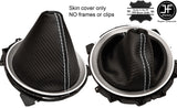WHITE STITCH CARBON FIBER VINYL MANUAL GEAR GAITER FITS 350Z Z33 2002-2009