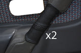 black stitch FITS FORD ESCORT MK4 2X DOOR HANDEL LEATHER COVERS CUSTOM NEW