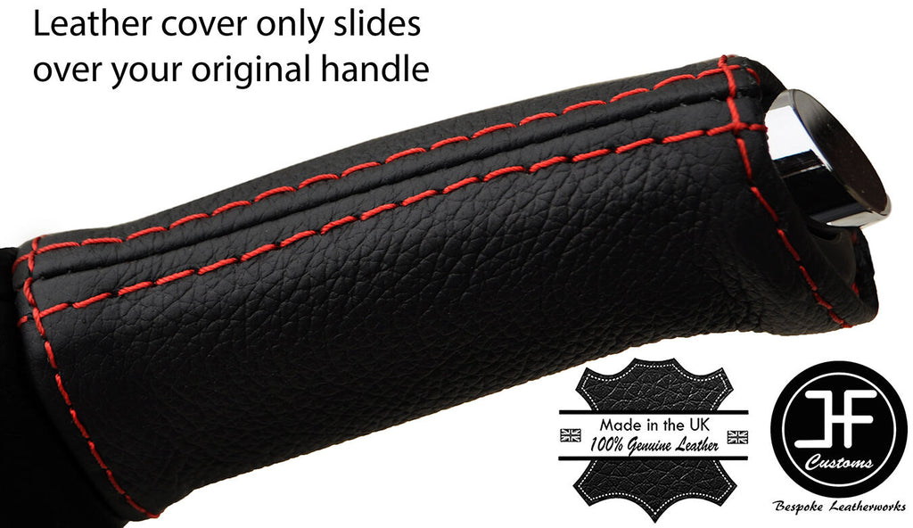 RED STITCH LEATHER HANDBRAKE HANDLE COVER FOR VAUXHALL OPEL ASTRA K MK7 2016+