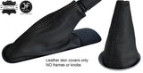 BLACK BLACK STRIPE TOP GRAIN LEATHER GAITER SET FOR BMW MINI COOPER R55 R56 R57
