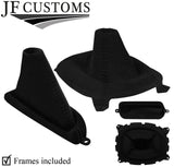 BLACK STITCH LUXE SUEDE GEAR+HANDBRAKE+PLASTIC FRAME FOR MAZDA RX7 FD3S 92-02