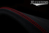 D RED LUX-STITCH LEATHER SPEEDO HOOD COVER FITS LAND ROVER DEFENDER 07-16