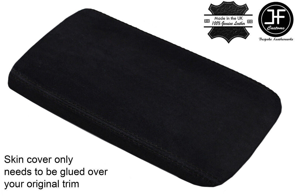 BLACK STITCH REAL SUEDE ARMREST LID COVER FOR SKYLINE R34 GTR GT-T 1998-2002