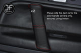 RED STITCH 2X REAR DOOR HANDLE LEATHER COVERS FITS VW TOUAREG 2002-2011