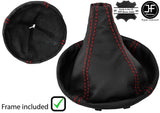 RED STITCH LEATHER 5 SPEED GEAR GAITER+PLASTIC FRAME FOR SUBARU OUTBACK 08-14