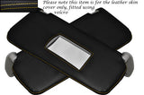 YELLOW STITCHING 2X SUN VISORS LEATHER SKIN COVERS FITS FIAT PUNTO MK2 1999-2004
