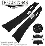 LIGHT GREY STITCH LEATHER 2X UPPER LOWER B PILLAR COVERS  FOR VOLVO XC90 02-06