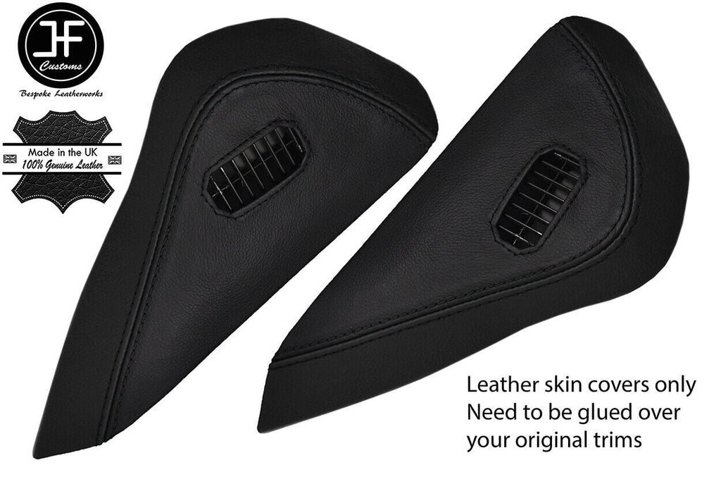 BLACK & BLACK LEATHER 2X END DASH SIDE TRIM COVER FITS NISSAN GTR R35 09-17