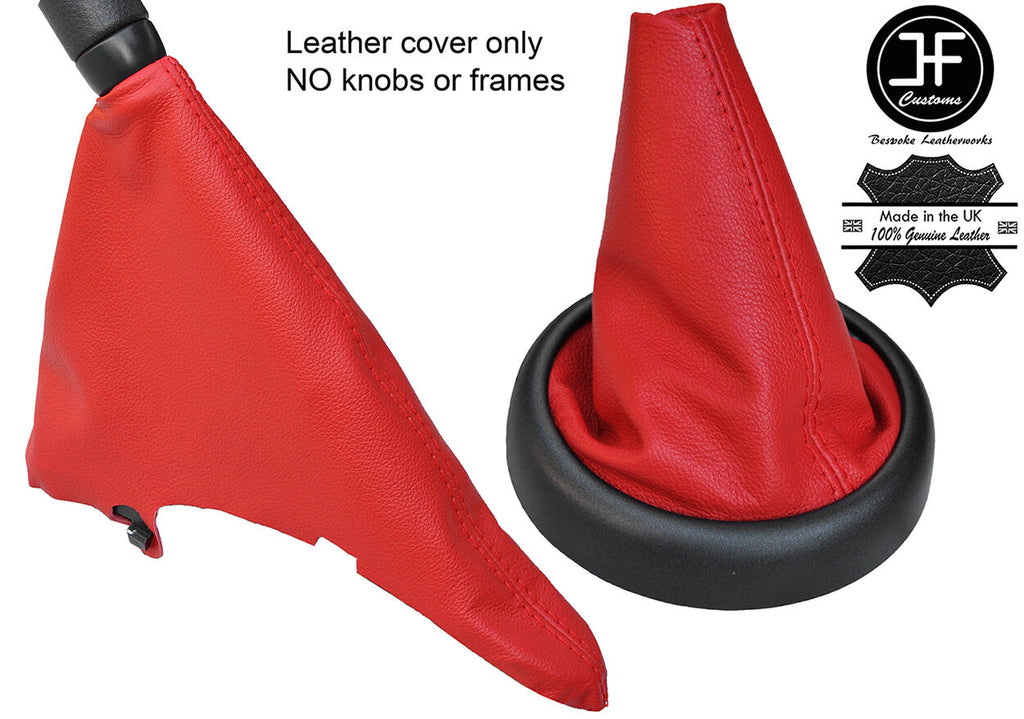 RED TOP GRAIN LEATHER GEAR & HANDBRAKE GAITER FITS BMW MINI R50 R52 R53 01-06