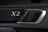 BLACK STITCH FITS SUBARU LEGACY 2003-2009 2X REAR DOOR HANDLE LEATHER COVERS