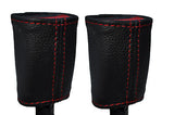 RED STITCH 2X SEAT BELT STALK LEATHER COVERS FITS SMART ROADSTER 2003-2005