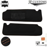 BEIGE CROSS STITCH 2X SUN VISOR LEATHER COVERS FOR BMW E90 E91 E92 05-13
