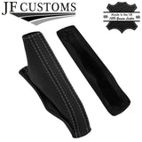 GREY STITCH LEATHER HANDBRAKE + METAL FRAME FITS TOYOTA LANDCRUISER J120 02-09