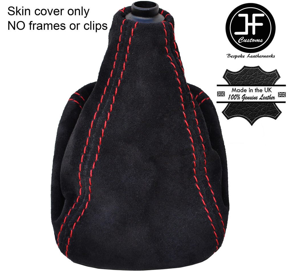 RED STITCH REAL SUEDE MANUAL GEAR GAITER FOR TOYOTA MR2 MK3 SPYDER 2000-2007