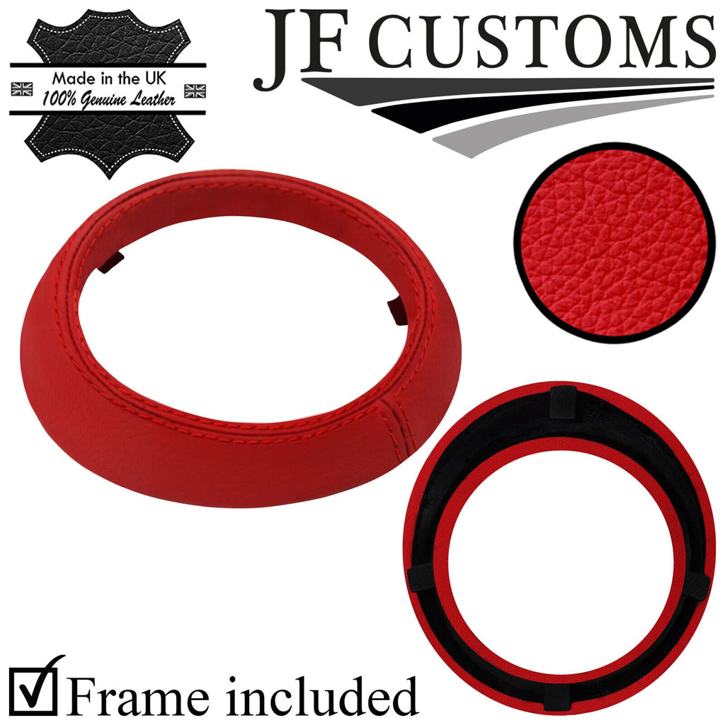 RED LEATHER GEAR SURROUND TRIM COVER + FRAME FITS MINI COUNTRYMAN R60 10-16
