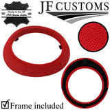 RED LEATHER GEAR SURROUND TRIM COVER + FRAME FITS MINI COUNTRYMAN R60 10-16