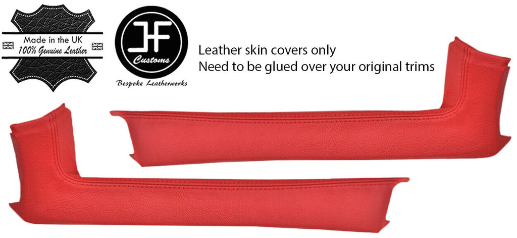 RED TOP GRAIN REAL LEATHER 2X A POST PILLAR COVERS FITS CORVETTE 1978-1982