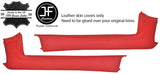 RED TOP GRAIN REAL LEATHER 2X A POST PILLAR COVERS FITS CORVETTE 1978-1982