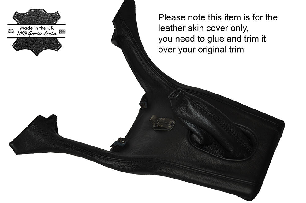 BLACK STITCH MANUAL GEAR SURROUND & GEAR GAITER SKIN COVERS FITS JAGUAR 420