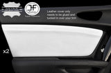 WHITE LEATHER  2X FRONT DOOR CARD TRIM COVERS FOR MAZDA RX8 2003-2012 STYLE 2