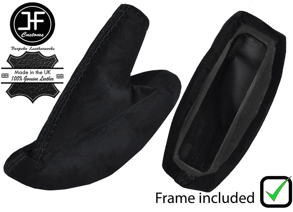 BLACK STITCH SUEDE HANDBRAKE GAITER+PLASTIC FRAME FOR LOTUS ELISE EXIGE 96-14