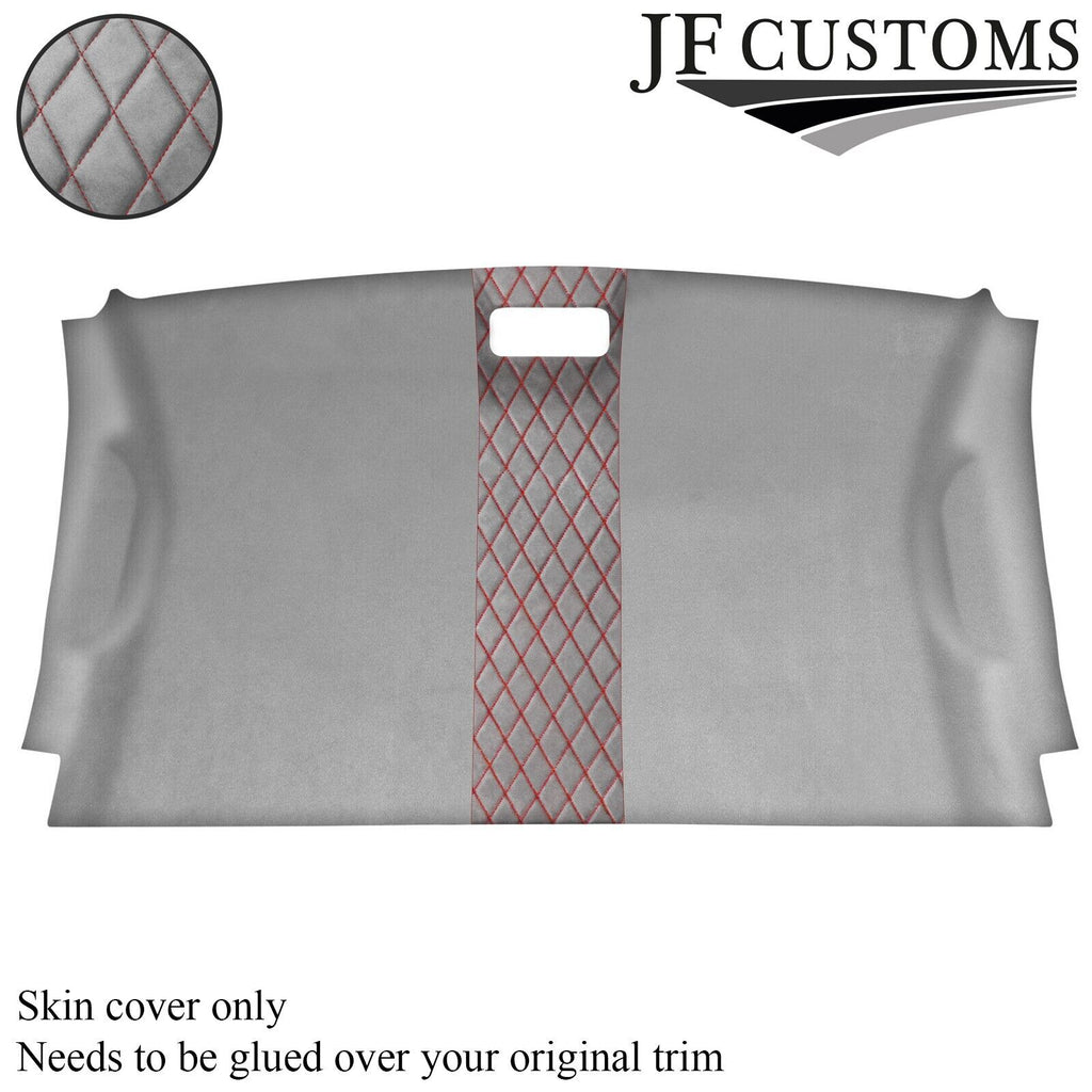 DSG2 RED STITCH L GREY SUEDE HEADLINER COVER FOR FORD TRANSIT CONNECT 02-13