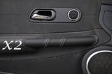 WHITE STITCH FITS CHRYSLER CROSSFIRE 2003-2007 2X DOOR HANDLE LEATHER COVERS