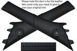 BLACK STITCHING 2X A POST PILLAR LEATHER SKIN COVERS FITS NISSAN JUKE 2010-2015