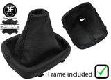 BLACK STITCH LEATHER MANUAL GEAR GAITER+ PLASTIC FRAME FITS AUDI A1 2010-2018