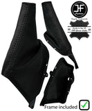 BLACK BLACK STRIPE LTHR HANDBRAKE GAITER+FRAME FOR TOYOTA JZX 100 CHASER 96-00