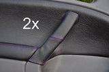 purple stitch FITS SAAB 95 9-5  2X LEATHER DOOR HANDLE COVERS 1997-2005