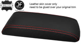 RED STITCH TOP GRAIN LEATHER ARMREST COVER FITS SUBARU LEGACY MK2 1994-1999