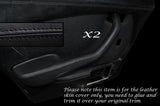 BLACK STITCH 2X REAR DOOR HANDLE ARMREST SKIN COVERS FITS MERCEDES W116 72-80