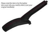 RED STITCHING LEATHER SKIN HANDBRAKE GAITER FITS NISSAN MICRA K13 2011-2015