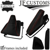 RED STITCH PERFORATED LEATHER GEAR HANDBRAKE +FRAME FOR BMW E81 E82 E87 E88
