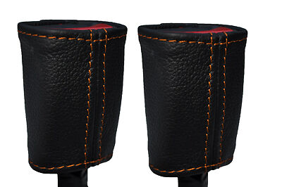 ORANGE STITCH 2X FRONT SEAT BELT STALK COVERS FITS SUBARU IMPREZA WRX STI 08-14