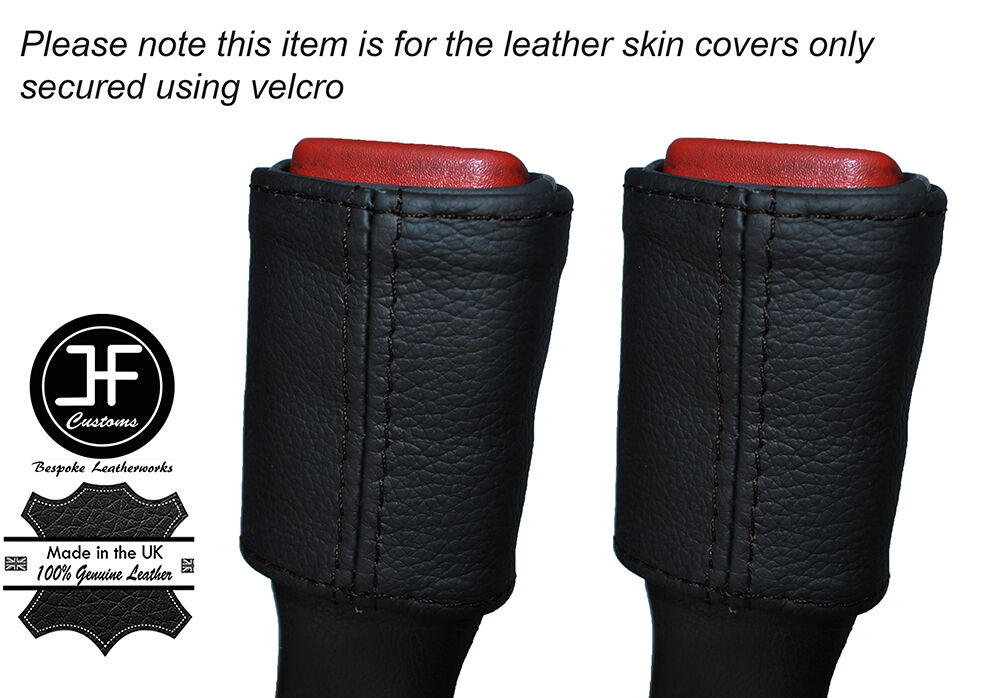 BLACK STITCH 2X FRONT SEAT BELT SKIN COVERS FITS JEEP WRANGLER TJ 1997-2002