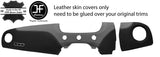 BLACK & GREY LEATHER 2 PIECE DASH KIT COVER FITS FIAT 500 ABARTH 07-16 STYLE 2