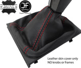 RED STITCH TOP GRAIN REAL LEATHER GEAR GAITER FITS SKODA OCTAVIA MK2 04-12