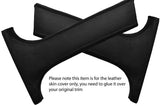 BLACK STITCH 2X LOWER B PILLAR LEATHER SKIN COVERS FITS BMW E46 SALOON 98-05